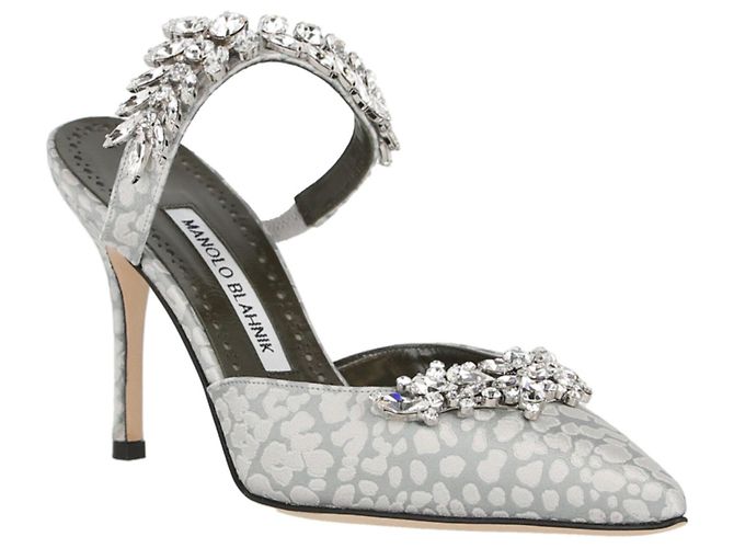 Manolo Blahnik Mules in raso impreziosito da Lurum - vista 2