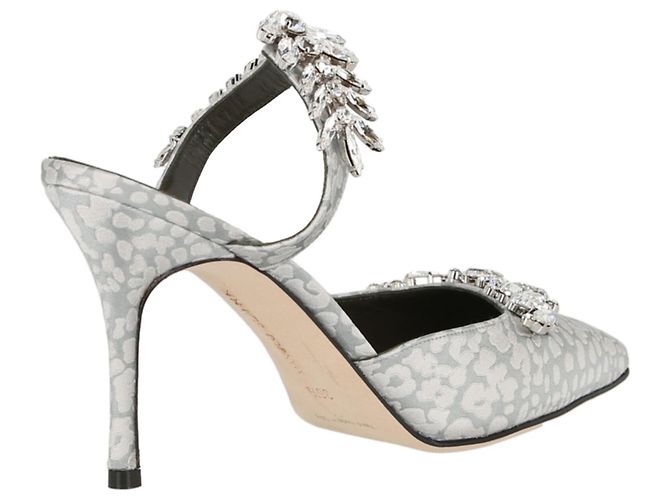 Manolo Blahnik Mules in raso impreziosito da Lurum - vista 3