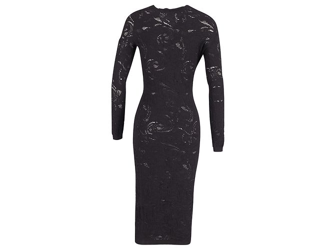 Versace Bodycon-Spitzenstrickkleid aus schwarzer Viskose - view 3