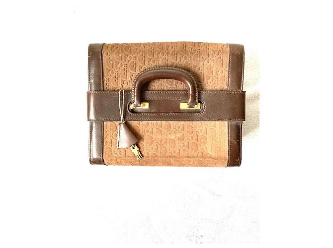 Borsa Vanity Christian Dior Monogramma Pelle Marrone - vista 2