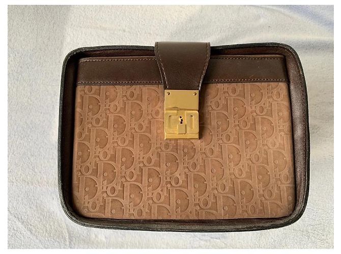 Borsa Vanity Christian Dior Monogramma Pelle Marrone - vista 5