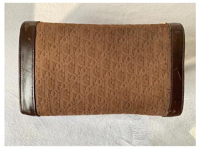 Borsa Vanity Christian Dior Monogramma Pelle Marrone - vista 7