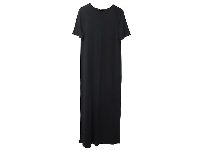 Iris & Ink – T-Shirt-Maxikleid aus schwarzem Lyocell - Ansicht 4