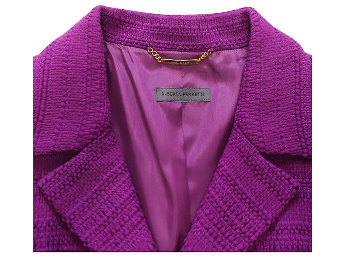 Casaco Alberta Ferretti em algodão roxo - vista 6