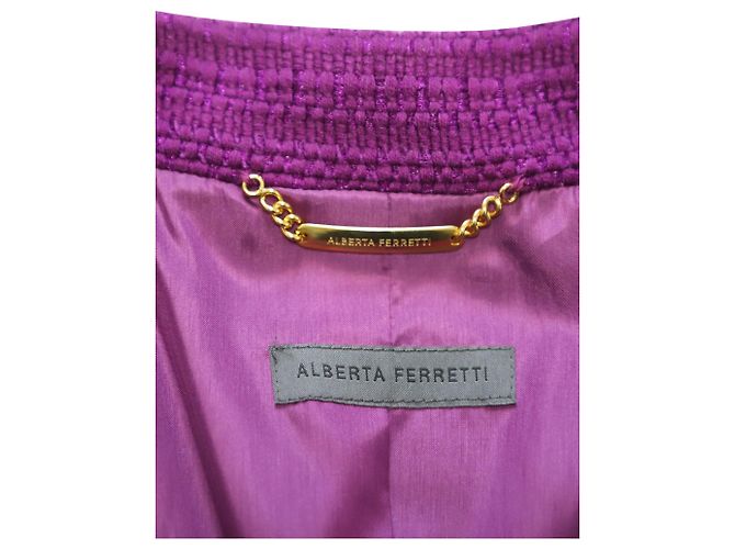 Casaco Alberta Ferretti em algodão roxo - vista 7