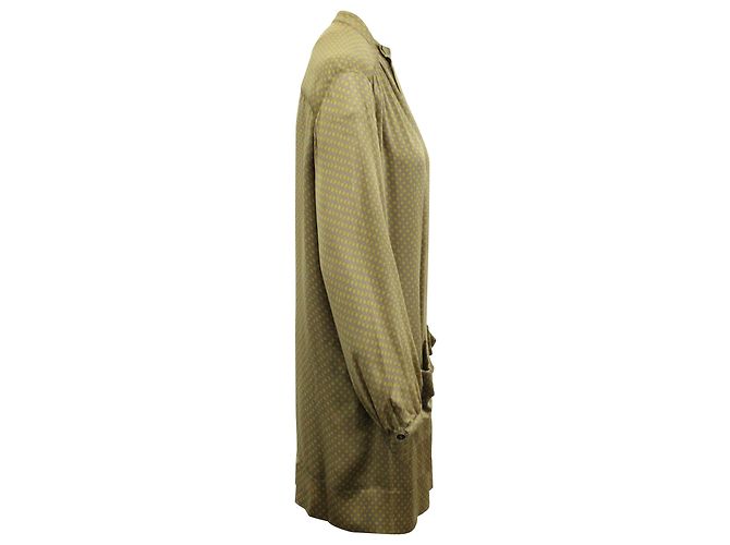 Stella Mc Cartney Stella McCartney Kleid mit Blumenmuster aus brauner Seide - Ansicht 2