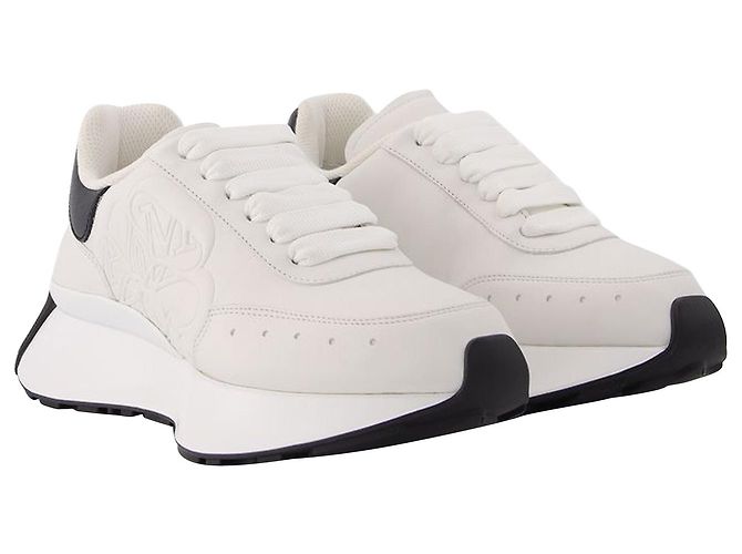 Alexander Mcqueen Sneakers in Pelle Nera e Bianca - vista 2