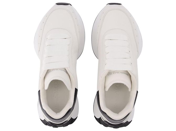 Alexander Mcqueen Sneakers in Pelle Nera e Bianca - vista 4