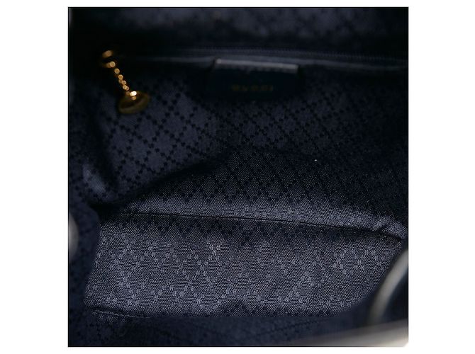 Gucci Black Bamboo Drawstring Lederrucksack - Ansicht 5