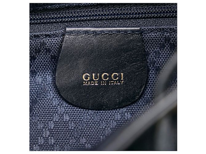 Gucci Black Bamboo Drawstring Lederrucksack - Ansicht 6