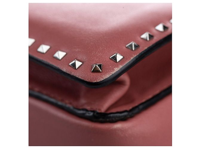 Bolsa de couro Valentino Pink Rockstud Rosa - vista 10