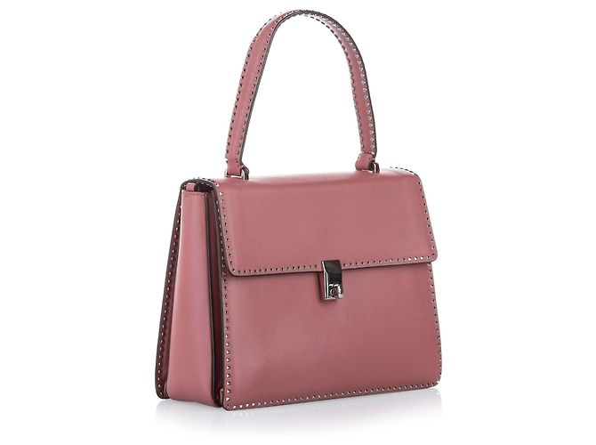 Bolsa de couro Valentino Pink Rockstud Rosa - vista 2