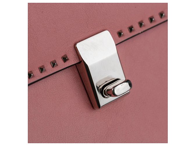 Bolsa de couro Valentino Pink Rockstud Rosa - vista 7