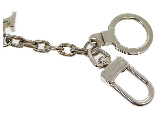 LOUIS VUITTON Porte Cles Initials LV Llavero metal Plata M65071 autenticación 30325 - vista 4