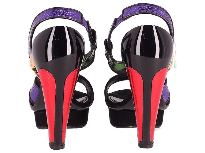 Marc Jacobs Sandalen mit herzförmigem Plateauabsatz und Farbblock aus mehrfarbigem Leder - Ansicht 4