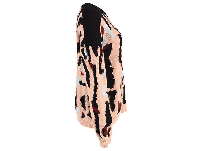 Chloé Chloe Bedruckter Grobstrickpullover aus mehrfarbigem Kaschmir Python drucken - Ansicht 2