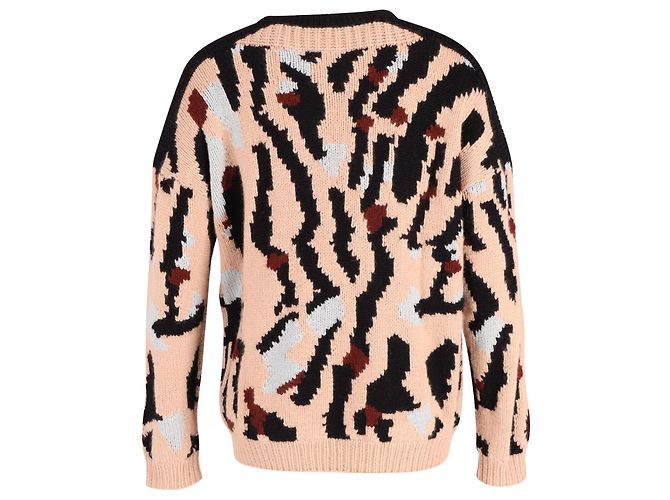 Chloé Chloe Bedruckter Grobstrickpullover aus mehrfarbigem Kaschmir Python drucken - Ansicht 3