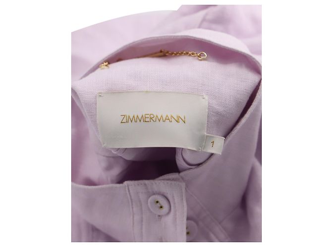 Giubbotto Zimmermann Ninety-Six Racer con maniche a blouson in lino viola pastello - vista 4