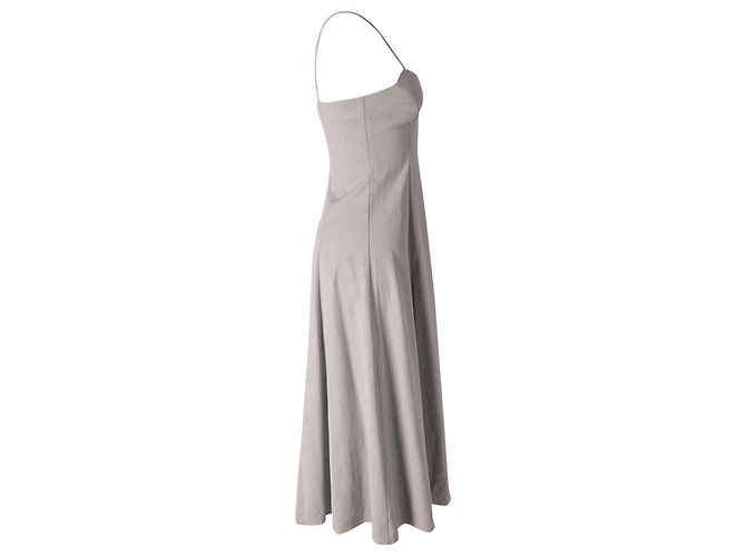 Mara Hoffman Vestido midi sem mangas com zíper frontal em cânhamo cinza - vista 2