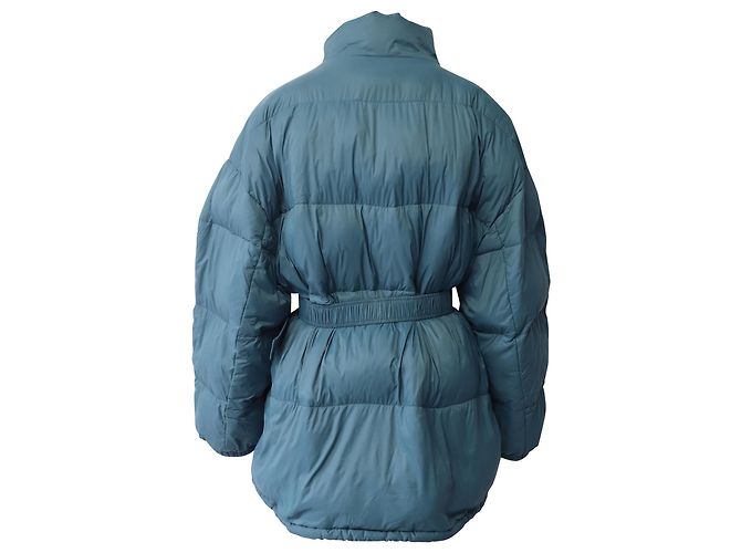 Isabel Marant Dilys Pufferjacke mit Gürtel aus blauem Polyamid - Ansicht 3