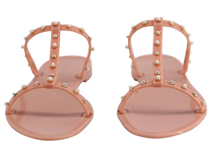 Sandali Stuart Weitzman Jelly con Perla in Gomma Rosa Pesca - vista 2