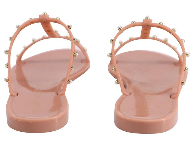 Sandali Stuart Weitzman Jelly con Perla in Gomma Rosa Pesca - vista 4