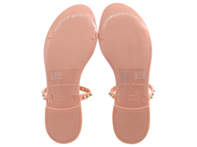 Sandali Stuart Weitzman Jelly con Perla in Gomma Rosa Pesca - vista 5
