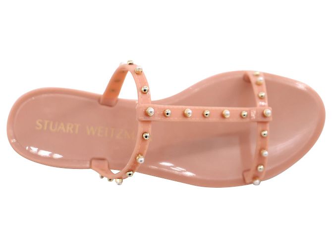 Sandali Stuart Weitzman Jelly con Perla in Gomma Rosa Pesca - vista 6