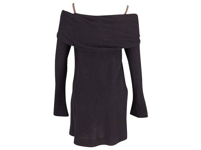 Autre Marque Mini abito Isa Arfen con spalle scoperte in lana nera Nero - vista 3