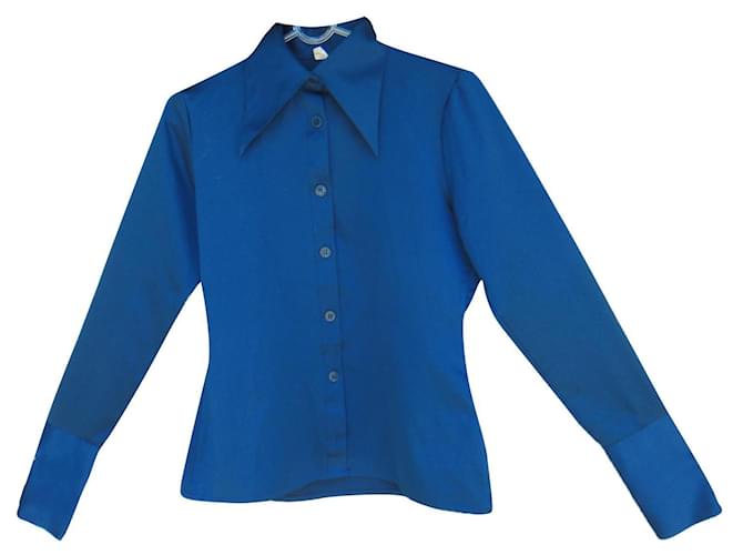 Autre Marque Vintage shirt 70's t 38 Blue Polyester ref.610775 - Joli ...