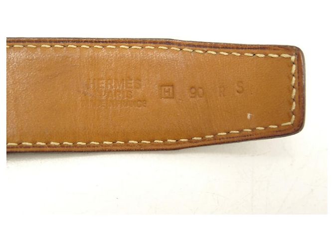 Hermès CINTURÓN HERMES HEBILLA H ORO ESLABONES REVERSIBLES 32 MM 90 CINTURÓN PIEL CUADRO NEGRO - vista 11