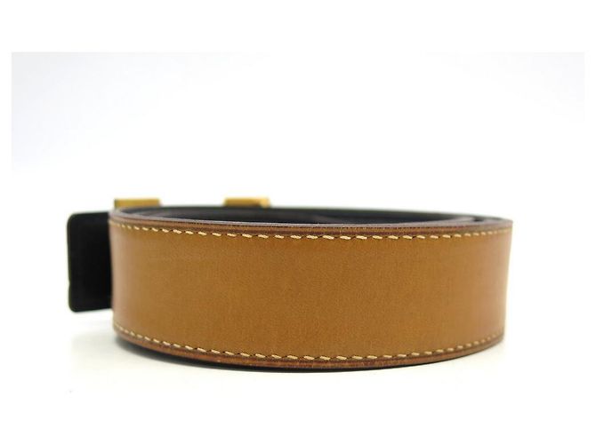 Hermès CINTURÓN HERMES HEBILLA H ORO ESLABONES REVERSIBLES 32 MM 90 CINTURÓN PIEL CUADRO NEGRO - vista 3