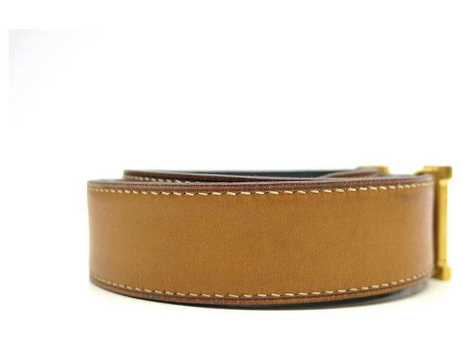Hermès CINTURÓN HERMES HEBILLA H ORO ESLABONES REVERSIBLES 32 MM 90 CINTURÓN PIEL CUADRO NEGRO - vista 4
