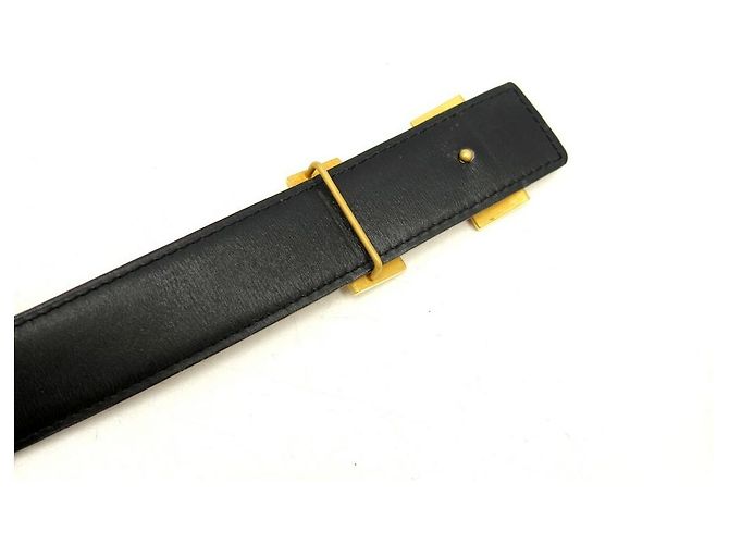 Hermès CINTURÓN HERMES HEBILLA H ORO ESLABONES REVERSIBLES 32 MM 90 CINTURÓN PIEL CUADRO NEGRO - vista 6