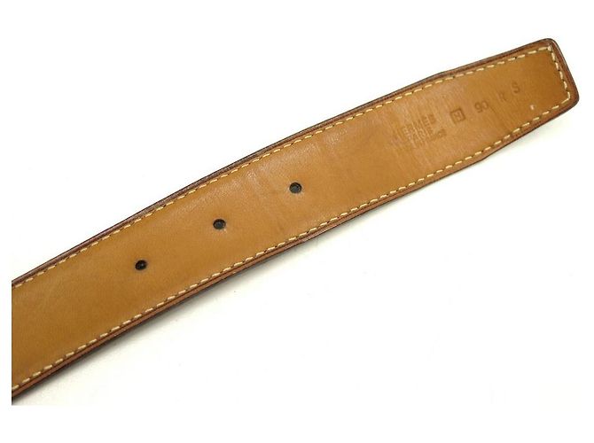 Hermès CINTURÓN HERMES HEBILLA H ORO ESLABONES REVERSIBLES 32 MM 90 CINTURÓN PIEL CUADRO NEGRO - vista 8