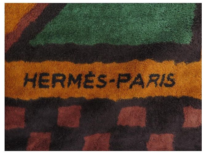 Hermès DRAP DE PLAGE HERMES XL 180 X 150CM SERVIETTE EN COTON ORANGE TOWEL - vue 3