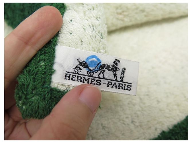 Hermès DRAP DE PLAGE HERMES CADRAN SOLAIRE SERVIETTE BAIN COTON VERT BEACH TOWEL - vue 7
