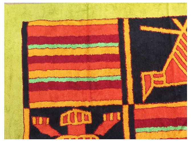 Hermès NEW HERMES TOWEL BEACH MAT TRIBAL PATTERN IN COTTON BATH BEACH TOWEL Green - view 2