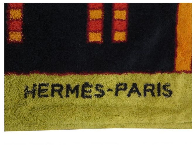 Hermès NEW HERMES TOWEL BEACH MAT TRIBAL PATTERN IN COTTON BATH BEACH TOWEL Green - view 3