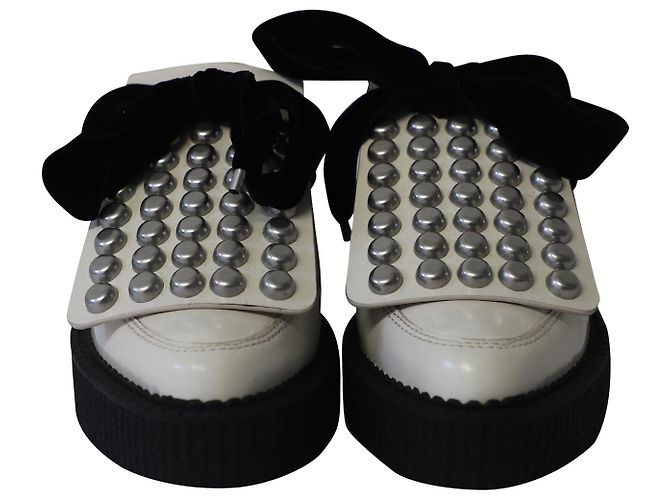 Scarpe Creeper con borchie Marc By Marc Jacobs in pelle color avorio Bianco Crudo - vista 2