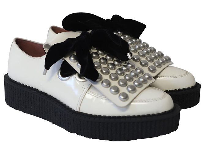 Scarpe Creeper con borchie Marc By Marc Jacobs in pelle color avorio Bianco Crudo - vista 3