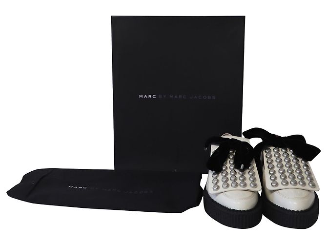 Scarpe Creeper con borchie Marc By Marc Jacobs in pelle color avorio Bianco Crudo - vista 9