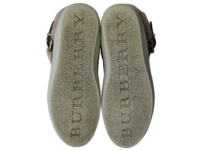 Stivali da pioggia Burberry Skillman Ankle Weather in pelle marrone - vista 5