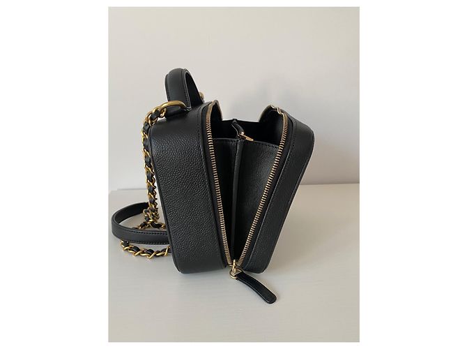 Borsa Chanel Filigree Vanity Case in pelle nera Nero - vista 15