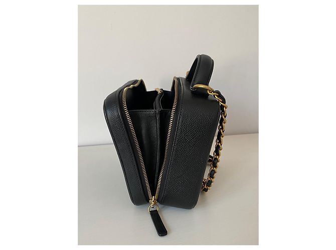 Borsa Chanel Filigree Vanity Case in pelle nera Nero - vista 16
