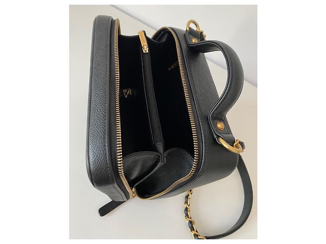 Borsa Chanel Filigree Vanity Case in pelle nera Nero - vista 18