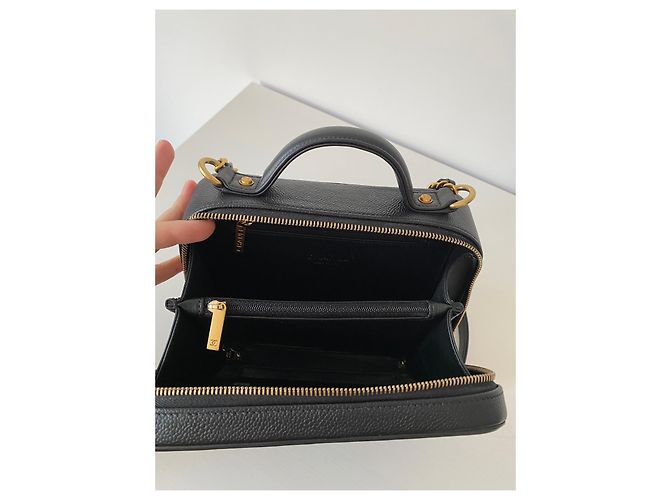 Borsa Chanel Filigree Vanity Case in pelle nera Nero - vista 19