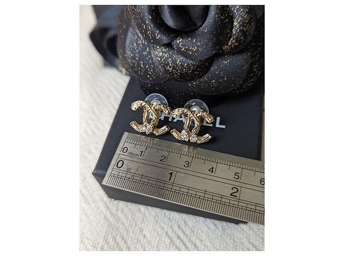 Chanel CC B14Scatola per orecchini classica S Logo Crystal GHW Coco Mark D'oro - vista 6