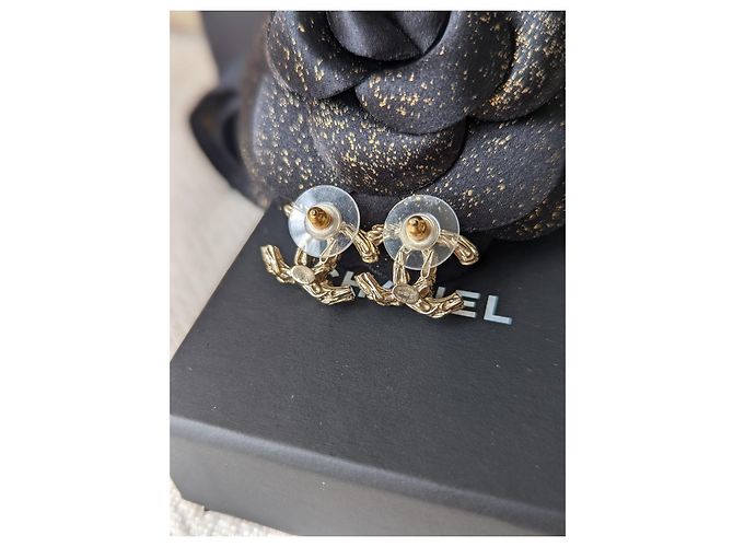 Chanel CC B14Scatola per orecchini classica S Logo Crystal GHW Coco Mark D'oro - vista 9