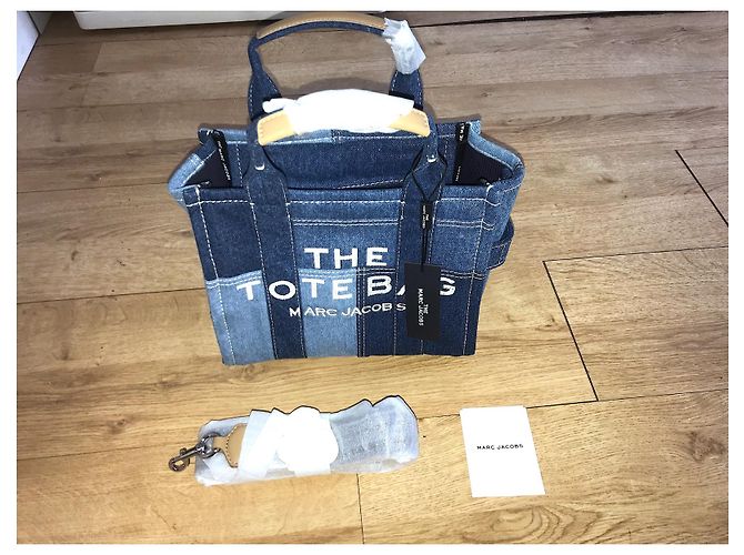 Mini tote Marc Jacobs in denim blu - vista 2